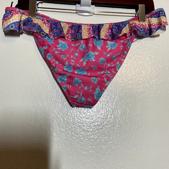 Lovers + Friends Tropical Oasis Bikini In Boho Floral Revolve Pink Blue NWT L - Picture 6 of 6